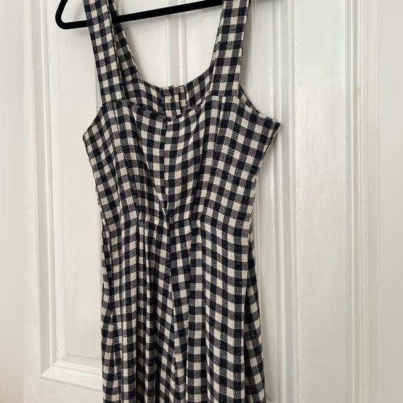 Rita Row Stefan Navy Gingham Button Front Sleeveless Midi Dress, Size Large - Picture 3 of 7